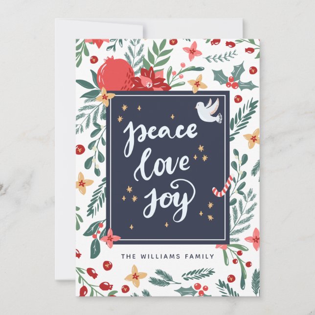 Peace Love Joy | Photo Holiday Card (Front)