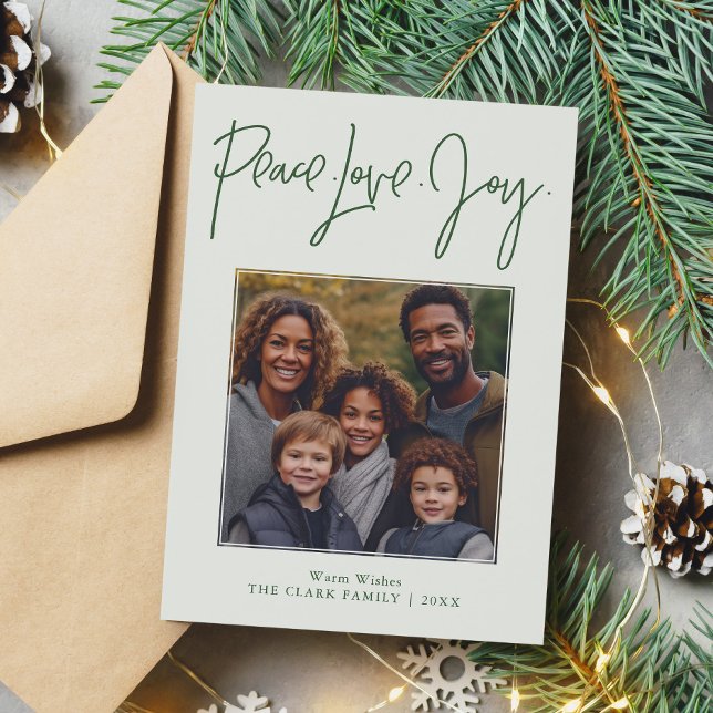 "Peace Love Joy" Photo Holiday Card (Creator Uploaded)