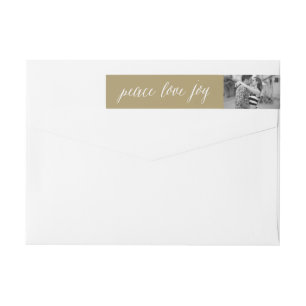 Peace Love Joy Script Photo Holiday Address Labels