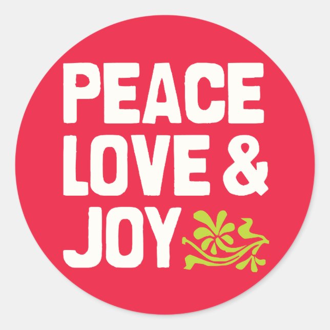 Peace Love & Joy Stickers (Front)