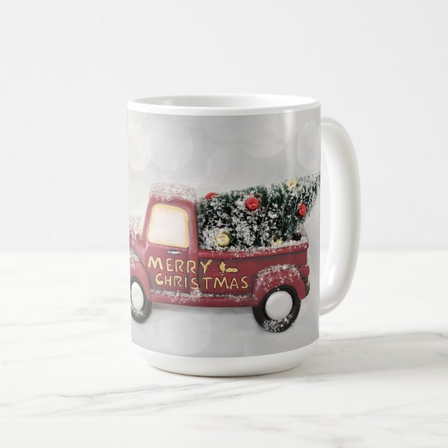 Peace Love & Joy Toy Truck Merry Christmas Coffee Mug (Front Right)