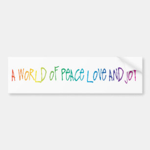 Peace, Love & Joy Words Bumper Sticker