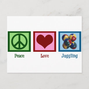 Peace Love Juggling Postcard