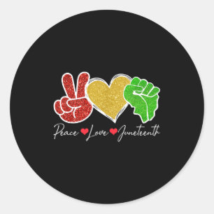 Peace love juneteenth 1865 black pride freedom classic round sticker
