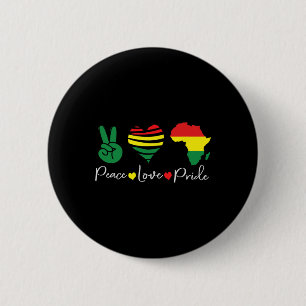 Peace Love Juneteenth 1865 Black Pride Men Women K 6 Cm Round Badge