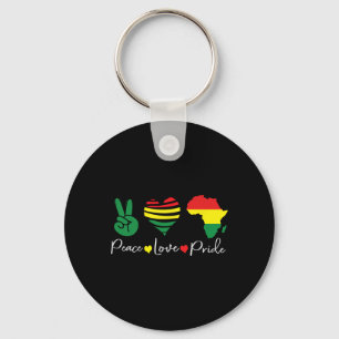 Peace Love Juneteenth 1865 Black Pride Men Women K Key Ring