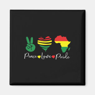 Peace Love Juneteenth 1865 Black Pride Men Women K Magnet
