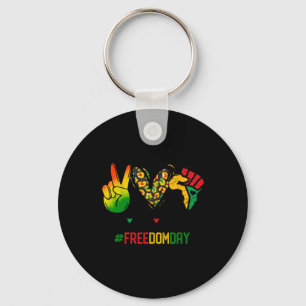 Peace Love Juneteenth 1865 Freedom Day African Ame Key Ring