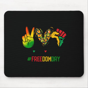 Peace Love Juneteenth 1865 Freedom Day African Ame Mouse Pad