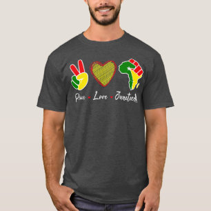 Peace Love Juneteenth 1865 Juneteenth African Men T-Shirt