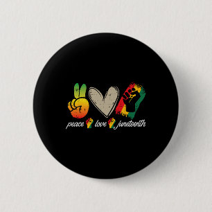 Peace Love Juneteenth African American 1865 Women 6 Cm Round Badge