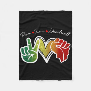Peace Love Juneteenth Black Pride Freedom 1865 Men Fleece Blanket