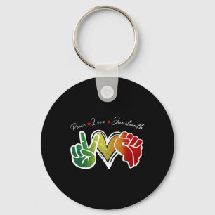 Peace Love Juneteenth Black Pride Freedom 1865 Men Key Ring