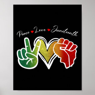 Peace Love Juneteenth Black Pride Freedom 1865 Men Poster