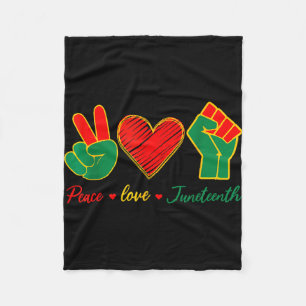 Peace love juneteenth black pride freedom 4th of fleece blanket