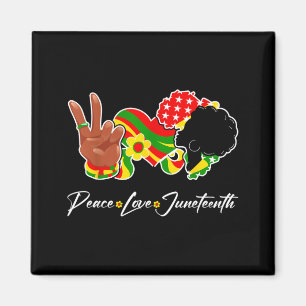 Peace love juneteenth black pride freedom 4th of magnet