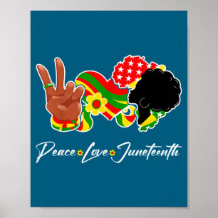 Peace love juneteenth black pride freedom 4th of poster