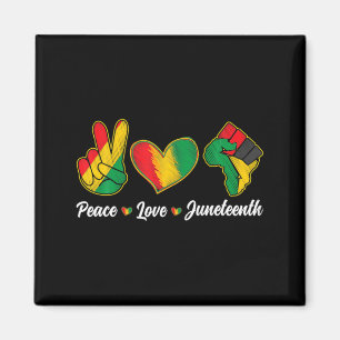 peace love juneteenth black pride freedom magnet