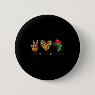 Peace love juneteenth black pride independence day 6 cm round badge