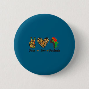 Peace love juneteenth black pride independence day 6 cm round badge