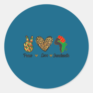 Peace love juneteenth black pride independence day classic round sticker