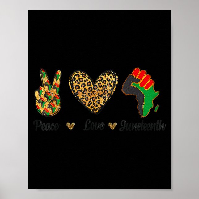 Peace love juneteenth black pride independence day poster (Front)