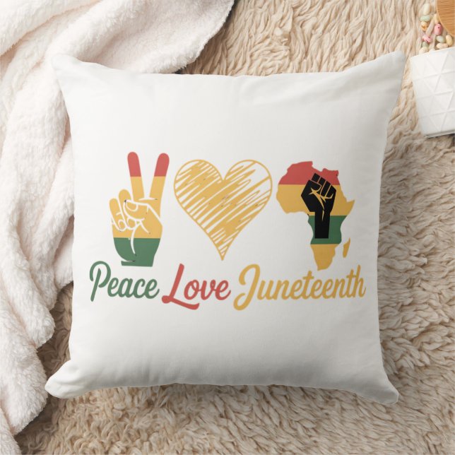 Peace Love Juneteenth Cushion (Blanket)