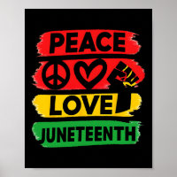 Peace Love Juneteenth June 19th 1865 Men Women Kid