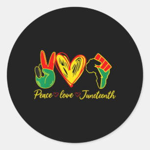 peace love juneteenth pride black girl black queen classic round sticker
