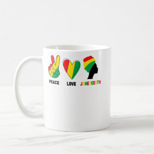 Peace Love Juneteenth Pride Black Girl Black Queen Coffee Mug