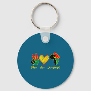 Peace love juneteenth pride black girl black queen key ring