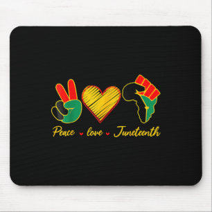 Peace Love Juneteenth Pride Black Girl Black Queen Mouse Pad