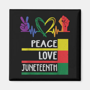 Peace love juneteenth pride black girl queen women magnet
