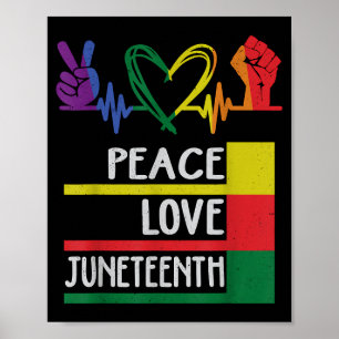Peace love juneteenth pride black girl queen women poster