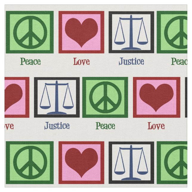Peace Love Justice Fabric (Close Up)