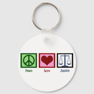 Peace Love Justice Lawyer Legal Scales Key Ring