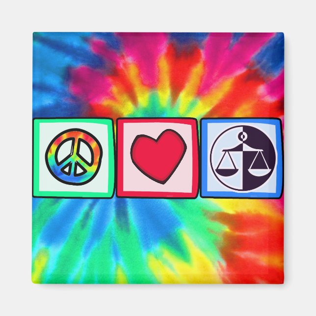 Peace, Love, Justice Magnet (Front)