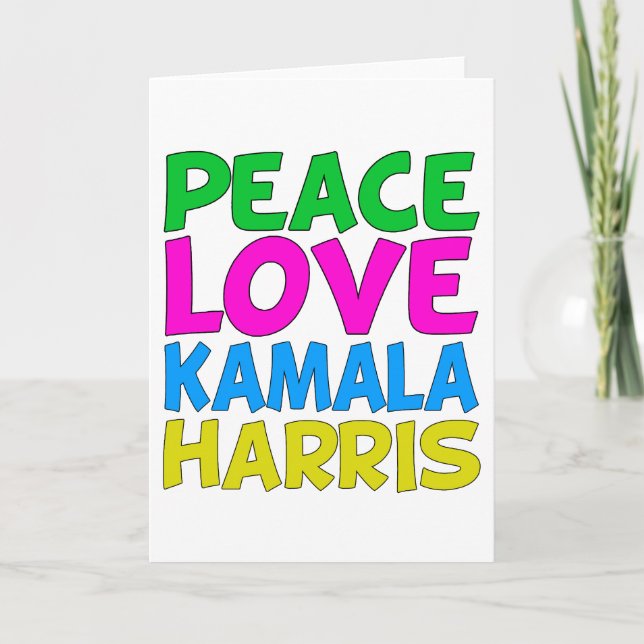 Peace Love Kamala Harris Cute Card (Front)