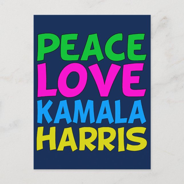 Peace Love Kamala Harris Postcard (Front)
