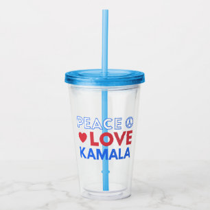 Peace Love Kamala I - Kamala Harris For President Acrylic Tumbler