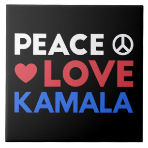 Peace Love Kamala I - Kamala Harris For President Ceramic Tile