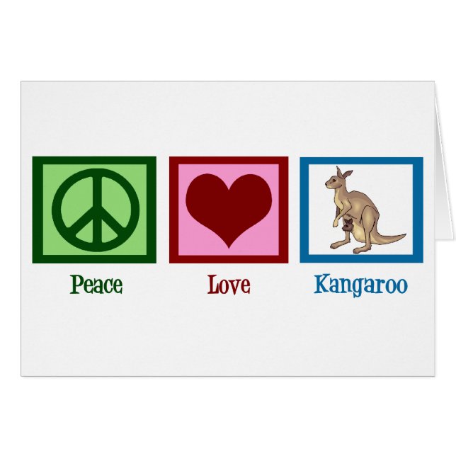 Peace Love Kangaroo Card (Front Horizontal)