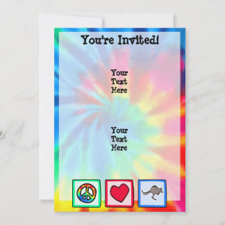 Peace, Love, Kangaroos Invitation
