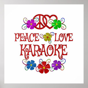 Peace Love Karaoke Poster