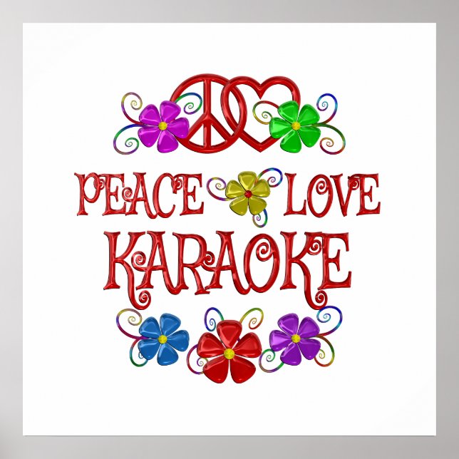 Peace Love Karaoke Poster (Front)