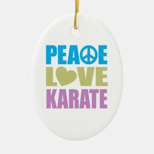 Peace Love Karate Ceramic Ornament