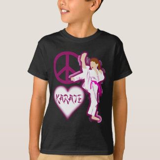 Peace Love Karate Girl Customise Personalised T-Shirt