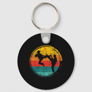 Peace Love Karate Girl Retro Karate Girl Lover Key Ring