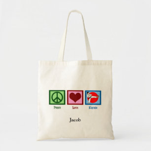 Peace Love Karate Kick Custom Tote Bag