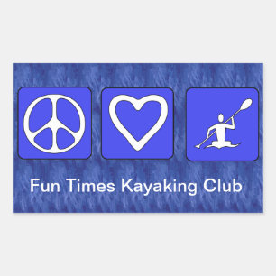 Peace Love Kayaking Rectangular Sticker